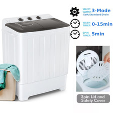 Portable Washing Machine 30LBS Twin Tub Compact Laundry Washer with Drain Pump picture