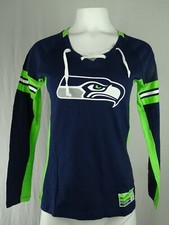 Seattle Seahawks NFL Majestic Women's Lace Up T-Shirt picture