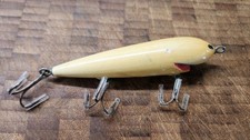 Nice Early Pflueger 3980 Surprise Minnow All White Hole Eyes c 1915 picture