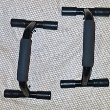 Athletic Works Push-Up Bars Pair – Black Foam Grip Exercise Handle picture