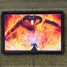 You Shall Not Pass Patch Moral LOTR Demon Tactical USA Hook & Loop 3x2 picture