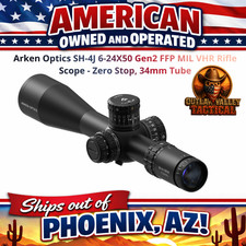 Arken Optics SH-4J 6-24X50 Gen2 FFP MIL VHR Rifle Scope - Zero Stop, 34mm Tube picture