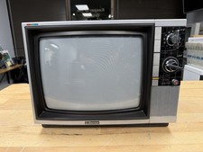 Vintage 1987 Emerson 13” CRT TV Model EC134D Wood Grain Color Retro - FOR PARTS picture