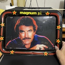 Vintage 1982 Tom Selleck Magnum P.I TV /Lap Tray -scratches picture
