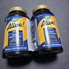 2- Nature's Way Alive Men's Ultra Multivitamin 150 Tablets High Potency EXP 3/27 picture