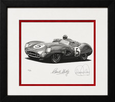 1959 Aston Martin DBR1 Le Mans Winner by Danny Day | Carroll Shelby Autographed picture