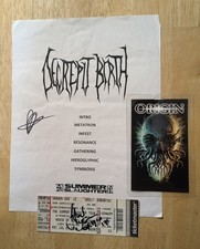Decrepit Birth Setlist & Origin Ticket/Laminate (Signed) - Summer Slaughter 2014 picture