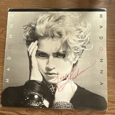 Madonna Signed Self-Titled Album LP Record Cover w/ LOA Sire 23867-1 picture