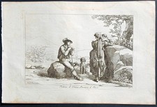 Bartolomeo Pinelli 1809 antique print etching chieti fraine abruzzo costumes picture