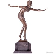 Bronze Woman Dancer Sculpture Lady Statue Art Female Oriental Decor Phoenician picture