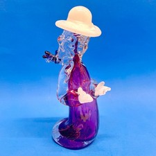 Italian Murano Venetian Female Figure Figurine Cranberry Art Glass MCM 8.5