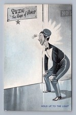 Antique shadowgraph hold up to the light bellboy Suzie Paris 1940s picture