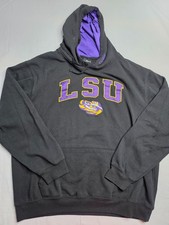 Colosseum NCAA LSU Tigers Football Hoodie Men's 3XL Black Cotton Fleece Lined picture