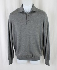 Brunello Cucinelli Men's Gray Cashmere Long Sleeve Sweater Size US 40 M picture