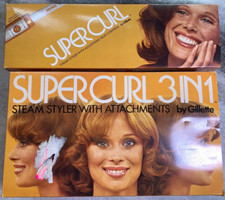 NOS Vintage 1960s 1970s 70s Gillette SUPER COOL Steam Steamer Curling Iron JAPAN picture