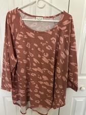 Wonderly Rust Color Print Tunic Top Size 3X picture