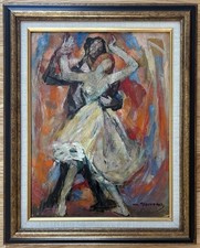 WILLIAM MEYEROWITZ Original Signed Oil Painting DANCERS American Modernism picture
