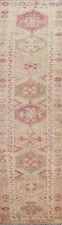 Geometric Oushak Oriental Runner Rug 3x10 Turkish Hand-knotted Hallway Carpet picture
