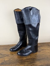 Vintage MJ Knoud Leather Equestrian Riding Boots Custom Tall Fox Hunting Dress picture