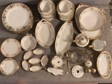 VTG Noritake 24k Gold Christmas Ball Pattern 6 Place Setting PLUS 55 pieces picture