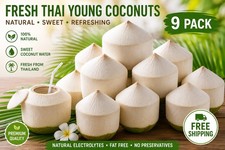  9 Fresh Thai Young Coconuts Natural Sweet Tropical Drinking Coconuts  picture
