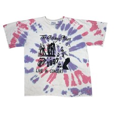 Vintage 1997 The Rolling Stones Parking Lot Boot Tour Shirt Tie Dye NYC Size XL  picture