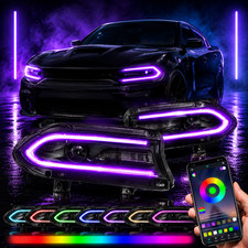 VLAND RGB LED Projector Headlights For 2015-2023 Dodge Charger Assembly Pair picture