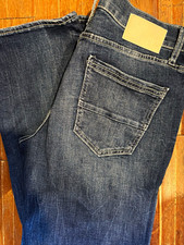 BKE Men's Blue Denim Cotton Straight Fit Jeans Medium Wash Mid Rise 5-Pocket picture