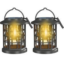 2 Pack Solar Powered Waterproof Outdoor Hanging Lanterns - Warm White Solar LED picture
