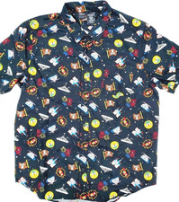 Disney Park Our Universe Park Icons Woven Camp Button Down (L) Shirt New picture