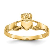 Ladies Claddagh Ring 10k Yellow Gold Women's Celtic Solid picture