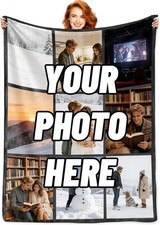Personalized Halloween Blanket for Mom Custom Photo Text Thank You Gift Throw picture
