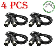 4Pack MIDI Cable 3 ft Male to Male 5 Pin DIN Plugs RoHS  Black picture