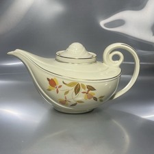 Hall's Superior Ceramic Teapot Ivory Floral Glossy w/ Lid & Infuser Basket picture