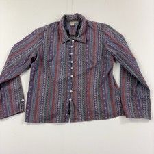 The Territory Ahead Shirt Mens Large Southwest Striped Long Sleeve Mother Pearl picture