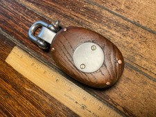 Vintage Refinished Teakwood Single Block 2 1/4