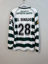 C.Ronaldo #28 Sporting CP Home Jersey 2001/03 Long Sleeve Men’s jerseys All size picture