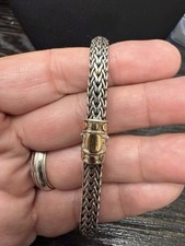 JOHN HARDY 18K Yellow Gold & Sterling Silver Bracelet “29” Grams “8” Inches Long picture
