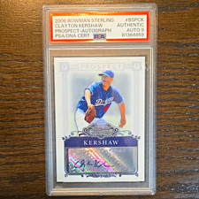 Topps 2006 Bowman Sterling Clayton Kershaw RC Auto BSP-CK PSA/DNA 9 81364859 picture