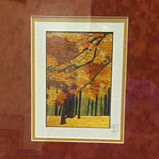 Framed Original Hand Sewn Silk on Silk picture