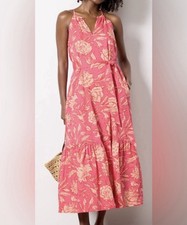 Evereve Layla Maxi Dress NWT Pink Botanical Print Medium New picture