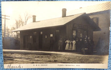 RARE 1910 B&O RR DEPOT PARIS CROSSING INDIANA POSTCARD RAILROAD Train RPPC picture