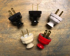 Antique Replica Electrical Plug - Long neck decagon design polarized cord rewire picture