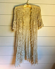 Handmade 1980’s Irish Crochet Lace Mid-length Evening Duster picture