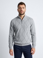 Izod Men's Gray Quarter Zip Pullover Sweater XL picture