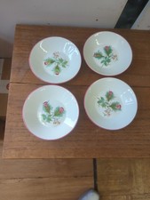 Antique Vintage Limoges France Moss Rose Berry Bowls Bowl Set 4 picture