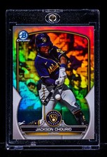 Jackson Chourio RARE RAINBOW REFRACTOR PROSPECT CARD Milwaukee Brewers picture