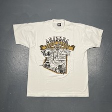 Vintage 90s Arizona Desert Classic State Souvenir Tshirt White XL VTG USA picture