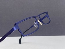 Theo Belgium Eyeglasses Women Men Albert Blue Rectangular Metal Full Rim picture