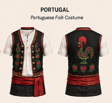New Portugal Portuguese Folk Costume 3D Full Print T-Shirt Unisex S–5XL K1759 picture